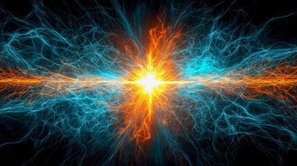 Background with red energy lightning