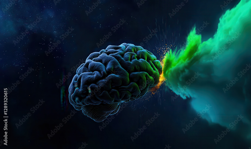 Poster exploring creativity: a vivid representation of cognitive fusion and imagination igniting new ideas 