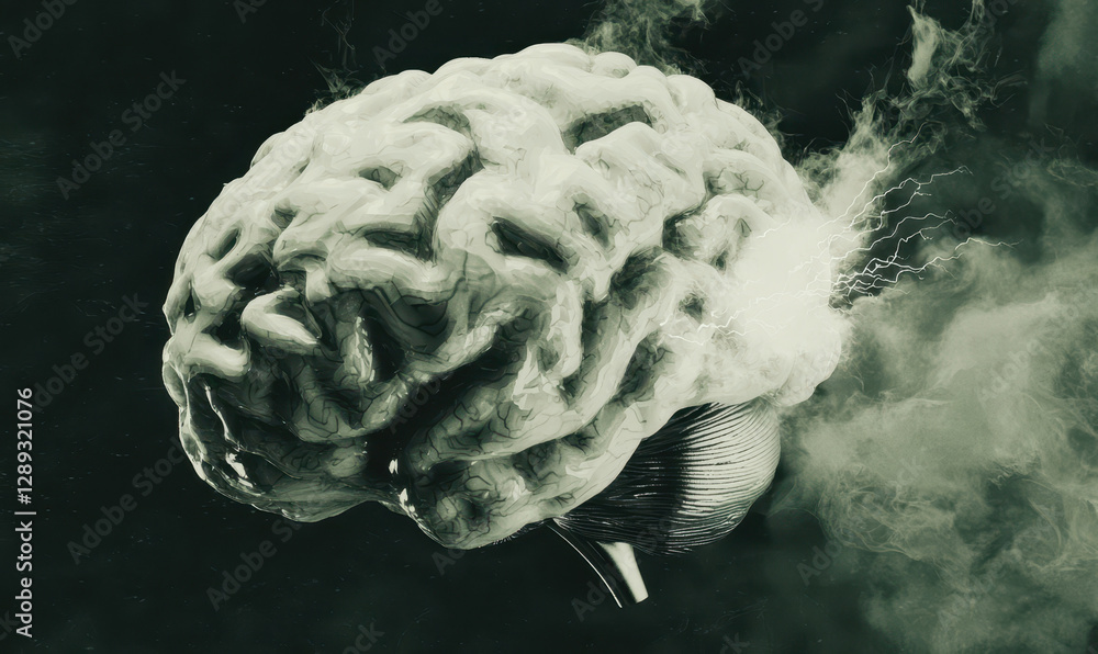 Poster exploring the intricacies of the brain: a visual journey into the realm of thoughts and consciousnes
