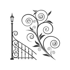 Decorative swirl and spiral vector silhouette set, perfect swirl for graphic design vector art illustration