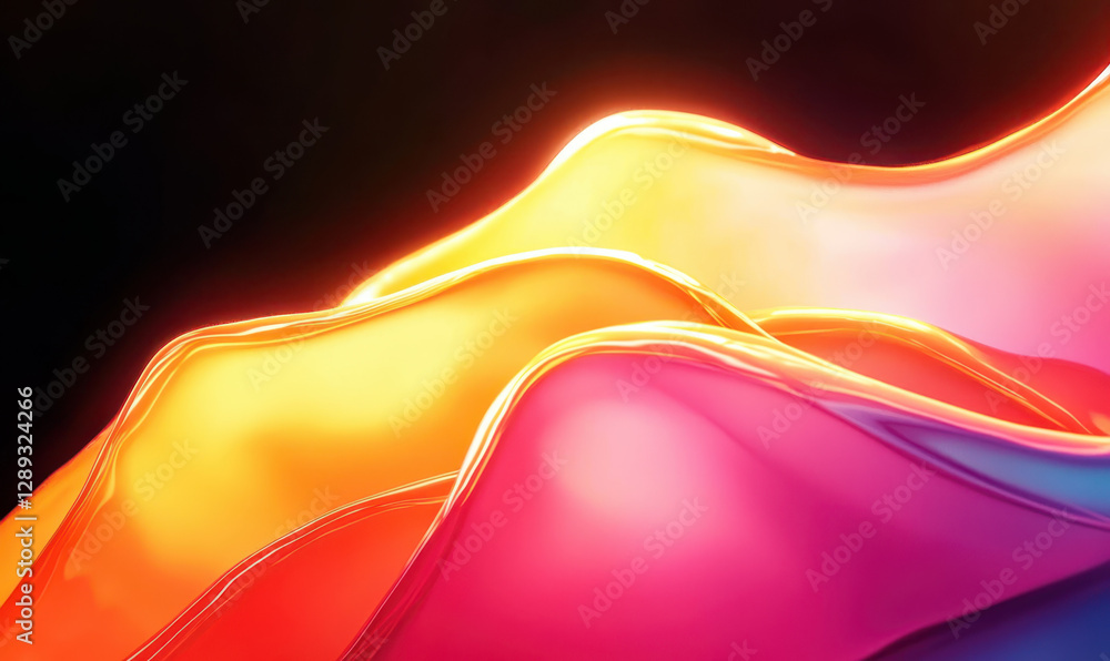 Poster a captivating display of colorful fluidity: explore vibrant abstract forms that inspire imagination 