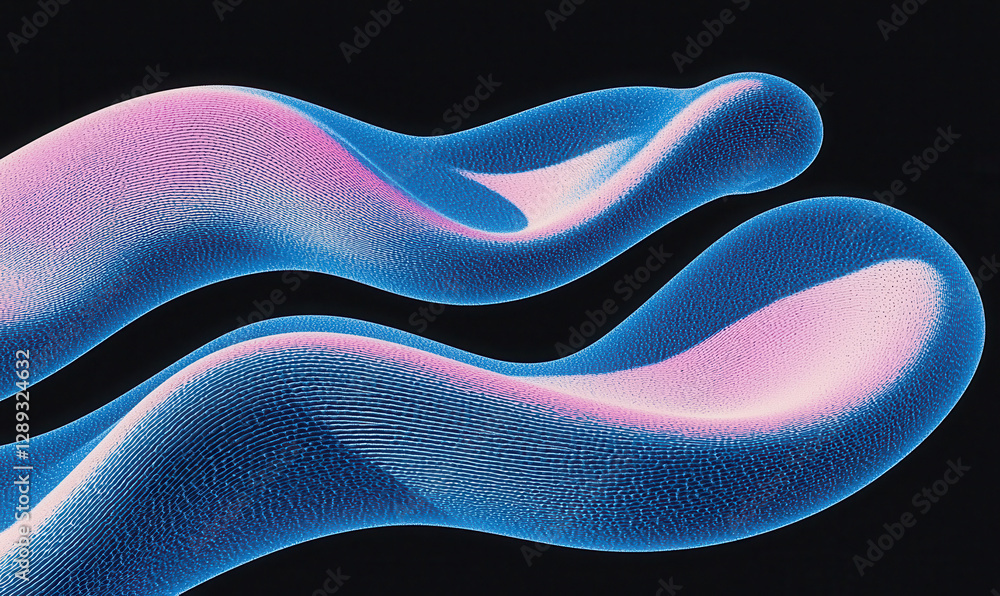 Aufkleber dynamic fluid shapes with vibrant colors: an exploration of modern digital design and abstract visua