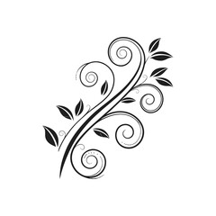 Decorative swirl and spiral vector silhouette set, perfect swirl for graphic design vector art illustration