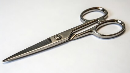 Obraz premium Metal Scissors on White Background