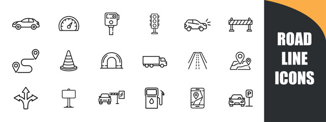 Road icon set. 