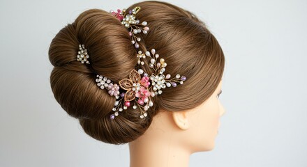 Naklejka premium Elegant bun on mannequin