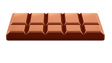 Obraz premium 3D illustration of a chocolate bar featuring smooth, square pieces. The design emphasizes a rich, indulgent treat with a glossy surface. Perfect Any Project.