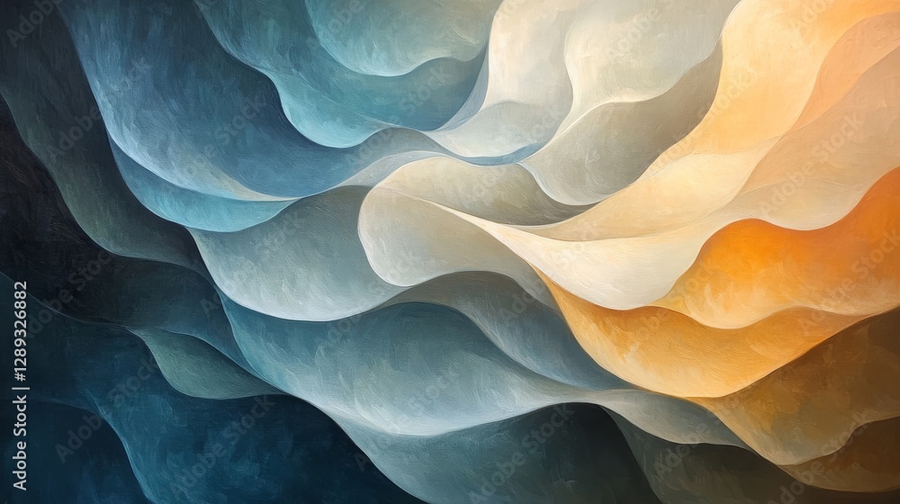 Poster abstract waves of color seamlessly intertwined in the image