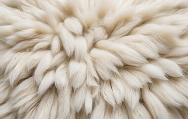 Fototapeta premium A close-up of a white, fluffy sheep fur carpet
