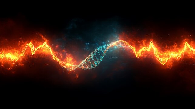 Shimmering DNA double helix high resolution hd Photo