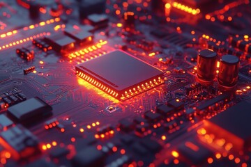 Glowing 100% on Digital Circuit Board