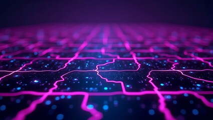 Neon Cityscape: A Futuristic Digital Landscape