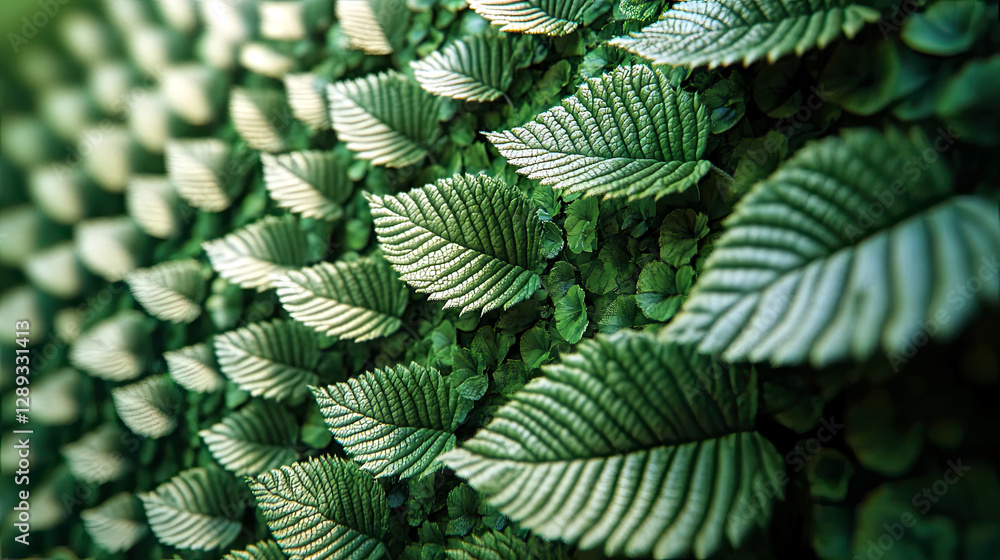 Aufkleber fresh green leaves create a harmonious swirl of natures essence and spring vitality