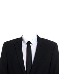 Passport photo, ID card or other document photo. Formal outfit without face for replacement...