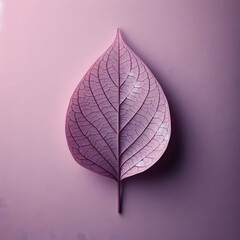 leaf on a purple isolated background