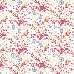seamless floral pattern with intricate garden inspired motifs and delicate plant stems for wrapping paper
