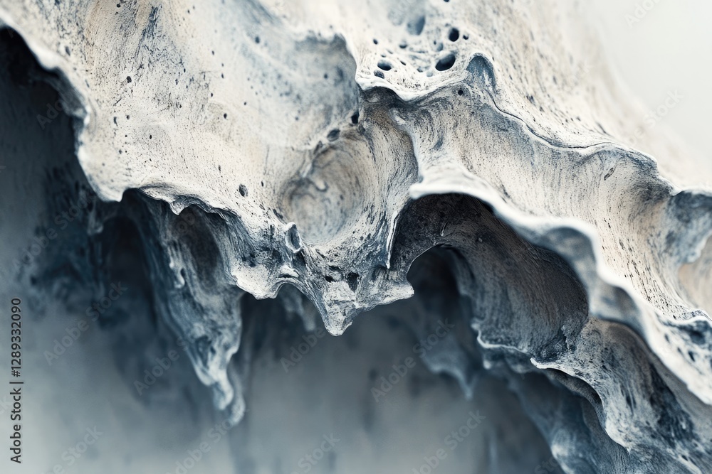 Poster abstract close-up of a textured, undulating surface resembling weathered rock or bone.