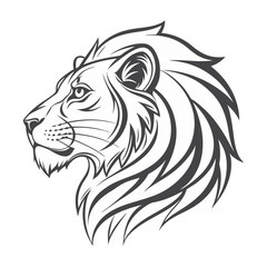 Adobe Illustrator Artwork A detailed lion head vector graphic, perfect for logos, tattoos, and branding. It is ideal for wildlife and sports designs. Available in EPS
