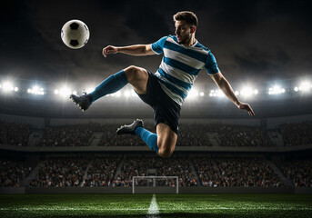 Professional Soccer Player Kicking Ball – High-Speed Capture