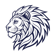 Adobe Illustrator Artwork A detailed lion head vector graphic, perfect for logos, tattoos, and branding. It is ideal for wildlife and sports designs. Available in EPS