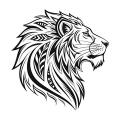 Adobe Illustrator Artwork A detailed lion head vector graphic, perfect for logos, tattoos, and branding. It is ideal for wildlife and sports designs. Available in EPS