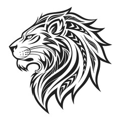 Adobe Illustrator Artwork A detailed lion head vector graphic, perfect for logos, tattoos, and branding. It is ideal for wildlife and sports designs. Available in EPS