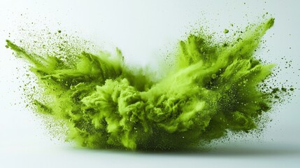 Fototapeta premium Vibrant Green Powder Explosion Abstract Art Colorful Cloud Burst Dynamic Energy Artistic Design