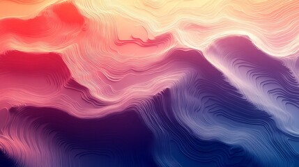 A Colorful Abstract Displaying Wavy Lines Resembling Mountainous Structures