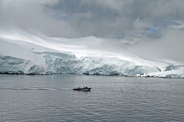 A special operations boat from an expedition cruise ship  goes in search of wildlife.