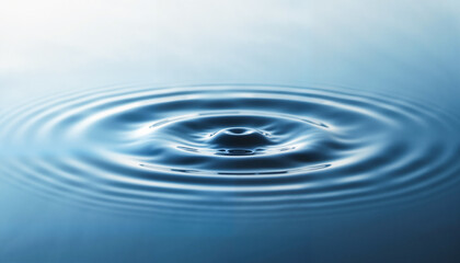 Circular ripple in a still body of water, symbolizing influence and leadership impact, serene minimalistic design concept.