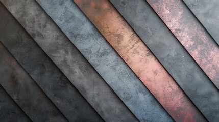 Obraz premium A minimalist gradient abstract layout with diagonal transitions from deep teal to silver with metallic reflections.