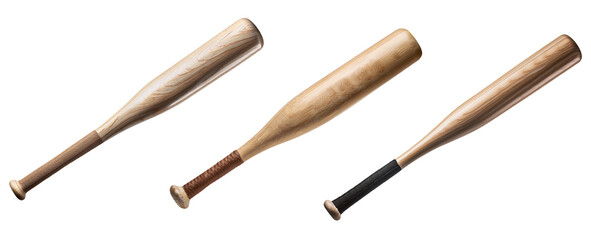 Fototapeta premium Set of baseball bats isolated on transparent background