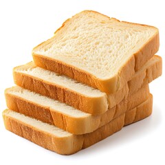Stack of freshly baked bread slices with golden brown edges
