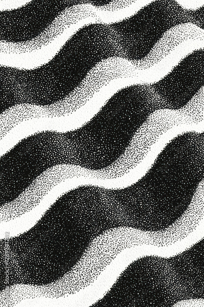 Poster dynamic black and white wave pattern illustration: a mesmerizing visual contrast for graphic design 