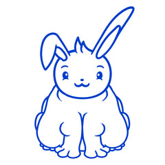 Fat Rabbit Sits Overweight Hungry Funny Sitting Design Lover Art Vector Illustration Card T-Shirt Poster Sticker Graphic Print Decorative Drawing Isolated Logo Decoration Symbol Creative Cool Style
