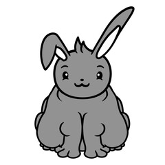 Fat Rabbit Sits Overweight Hungry Funny Sitting Design Lover Art Vector Illustration Card T-Shirt Poster Sticker Graphic Print Decorative Drawing Isolated Logo Decoration Symbol Creative Cool Style
