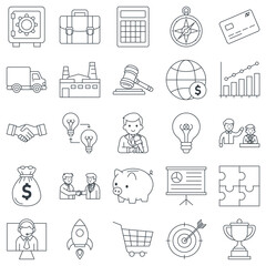 Business people icons set, Included icons as Negotiation, Interview, Light Bulb, Briefcase and more symbols collection, logo isolated vector illustration