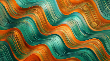 Fototapeta premium A striking gradient abstract design showcasing dynamic swirling textures in radiant shades of teal, orange, and lavender.
