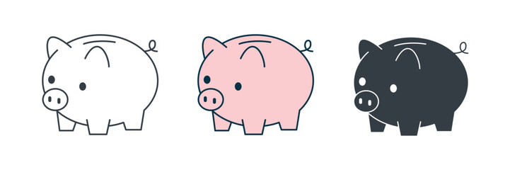 Piggy Bank icon symbol vector illustration isolated on white background