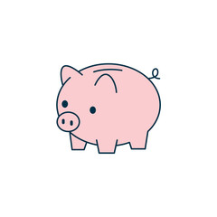 Piggy Bank icon symbol vector illustration isolated on white background