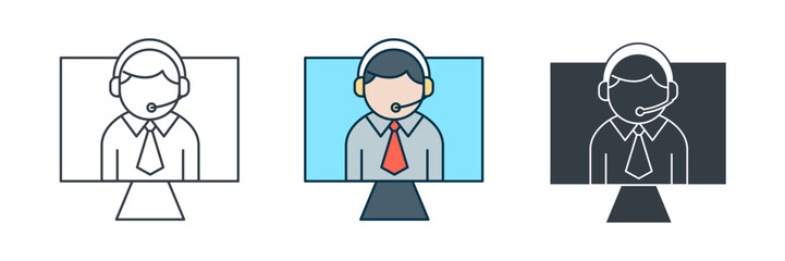 Remote Work icon symbol vector illustration isolated on white background