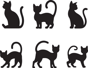 black silhouettes of cats
