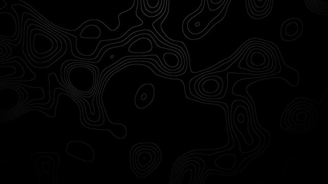 Topographic Map Animation with Black Background