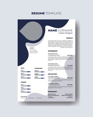 Modern and elegant cv resume template. Clean and modern curriculum vitae design for job interview.