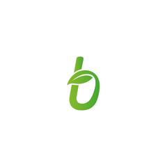 Letter B leaf icon logo flat vector design
