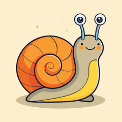 Cartoon Snail Art Illustration Vector Design