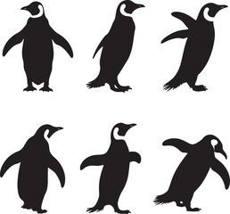 Naklejka premium penguin silhouettes vector