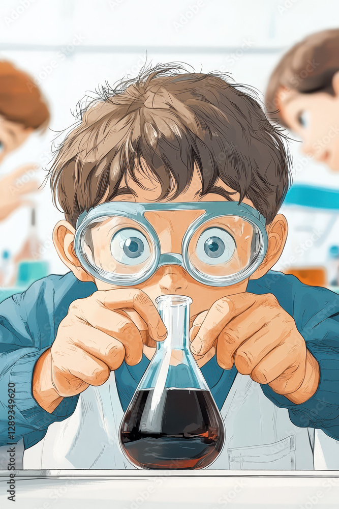 Poster a young scientist's journey into chemistry: discovering the fascinating world of experiments and exp