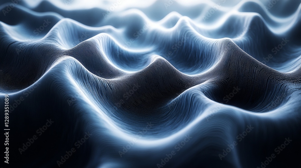 Poster abstract rendering displays a textured surface with undulating blue waves