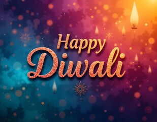Happy Diwali typography with crepe color background.